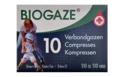 Biogaze steriele verbandgazen 10 x 10 cm - 10 stuks Wit 