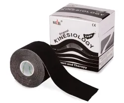 Nasara Kinesio Tape 5 cm x 5 m zwart Zwart 