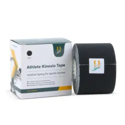 Athlete Kinesio Tape 5 cm x 5 meter Zwart Zwart 