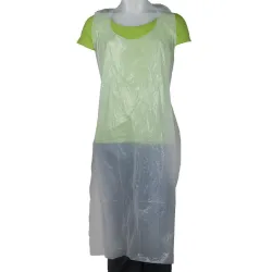 Schort PE wit 125x80 cm.  Ind.verp a 100st. 