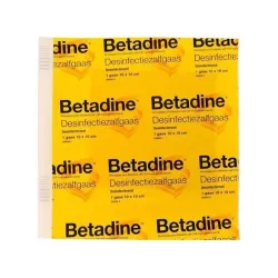 Betadine desinfectie zalfgaas 10 x 10 cm 