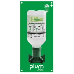 Plum Oogspoel wandstation met 1 x 500 ml oogspoeloplossing