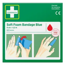 Cederroth Soft Foam Verband blauw | 6 cm x 4,5 m