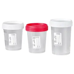 Pot met schroefdeksel steriele binnenkant, met rood deksel | 200 ml