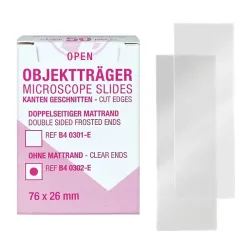 Mediware ECO-objectglaasjes met dubbele matte rand | 76 x 26 mm - 50 stuks