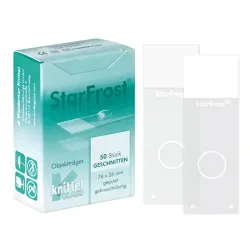 StarFrost CYTO- Objectglaasjes 2 ringen, zelfklevend | 76 x 26 mm, 20 mm matte rand, wit - 50 stuks StarFrost CYTO- Objectglaasjes 2 ringen, zelfklevend | 76 x 26 mm, 20 mm matte rand, wit - 50 stuks