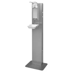 Ingo-Man Hygiënestations E AFP Roestvrijstalen kolom, inclusief handmatige ontsmettingsdispenser 1000 ml en lekbak | 350 x 1260 x 406 mm Ingo-Man Hygiënestations E AFP Roestvrijstalen kolom, inclusief handmatige ontsmettingsdispenser 1000 ml en lekbak | 350 x 1260 x 406 mm