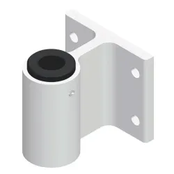 Muurbeugel aluminium, wit gecoat, Ø 18 mm, schroefdraad aan de zijkant, 80 x 80 x 70 mm