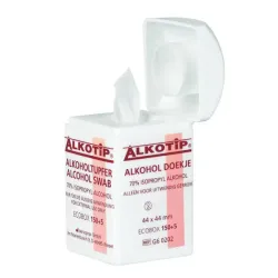 Alkotip Alcoholdoekjes in de dispenser 44 x 44 mm