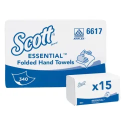 Scott ESSENTIËLE handdoeken 1-laags, wit, klein, interfold | 21 x 20 cm