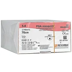 PGA resoquick, Resorba ongekleurd, gevlochten | HR 17. | 1,5 | 4/0 | 0,70 m