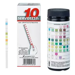 Urine teststrips van Servotest SERVOTEST 9 | De grote teststrip voor de detectie van de 9 belangrijkste parameters, zonder leukocyten en ascorbinezuur Urine teststrips van Servotest SERVOTEST 9 | De grote teststrip voor de detectie van de 9 belangrijkste parameters, zonder leukocyten en ascorbinezuur