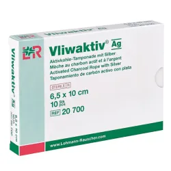 Vliwaktiv Ag Lohmann & Rauscher Geactiveerde houtskool absorberende pad met zilver | 10 x 10 cm Vliwaktiv Ag Lohmann & Rauscher Geactiveerde houtskool absorberende pad met zilver | 10 x 10 cm