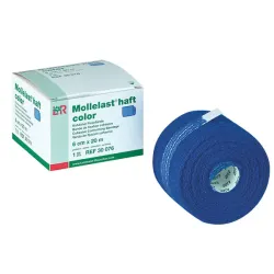 Mollelast kleur Lohmann & Rauscher blauw, per stuk in vouwdoos | 8 cm x 20 m