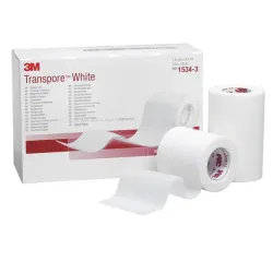 Transpore / Transpore White Pleisters 3M/Solventum transparant, zonder dispenser | 5,00 cm x 9,1 m Transpore / Transpore White Pleisters 3M/Solventum transparant, zonder dispenser | 5,00 cm x 9,1 m