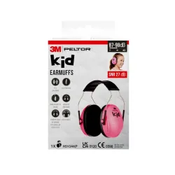 3M Gehoorkap voor kinderen neon pink