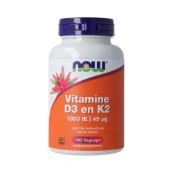 NOW Vitamine D3 en K2 - 1000 IE 45 mcg