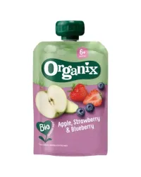 Organix Knijpfruit appel, aardbei en bosbessen 6 M bio