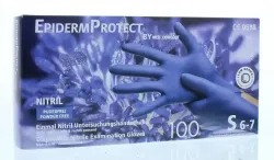 Epidermprotect Nitriel onderzoekhandschoen poedervrij S blauw