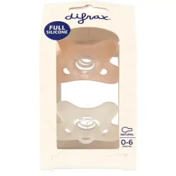 Difrax Siliconen fopspeen natural assorti 0-6 maanden
