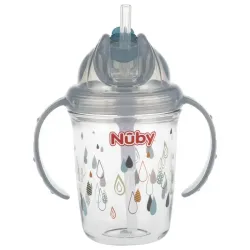 Nuby Antilekbeker 240ml grijs 12  maanden