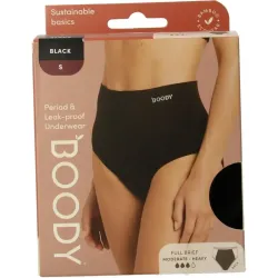 Boody Menstruatieondergoed bikinislip zwart lich/norm S