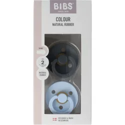 Bibs Fopspeen maat 2 iron / baby blue natural rubber