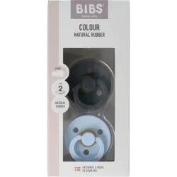 Bibs Fopspeen maat 2 iron / baby blue natural rubber