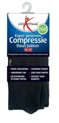 Lucovitaal Koper compressie steunsok maat 36-41 zwart