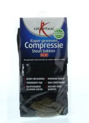 Lucovitaal Koper compressie steunsok maat 42-47 zwart