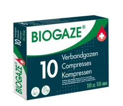 Biogaze Verbandgaas/kompres 10 x 10cm