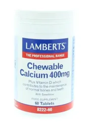 Lamberts Calcium 400mg kauwtabletten   Vit. D en Fos