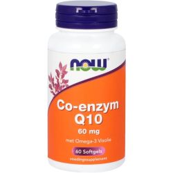 NOW Co-enzym Q10 60 g met omega-3 visolie