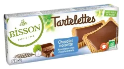 Bisson Gevulde hazelnoot chocolade tartelettes bio