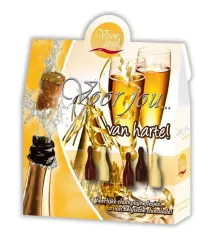 Voor Jou! Cadeau doos champagneflesjes van harte