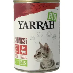 Yarrah Kattenvoer chunks met kip en rund bio