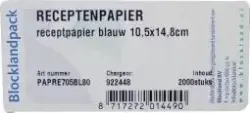 Blockland Receptpapier blauw 105 x 148mm