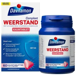 Davitamon Compleet weerstand kauwvitamines aardbei