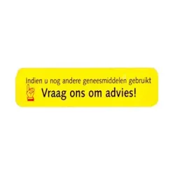 Spruyt Hillen Zelfzorgsignaal sticker geel -Indien..vraag advies