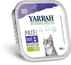 Yarrah Kattenvoer pate met kip en kalkoen bio