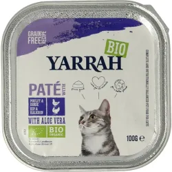 Yarrah Kattenvoer pate met kip kalkoen en aloe vera bio