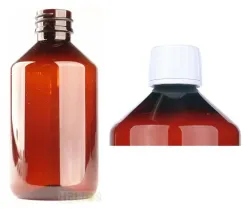 Helios Holland PET medicijnfles 250ml amber incl witte dop