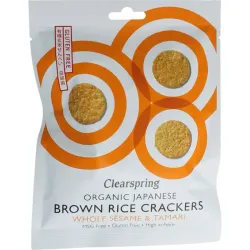 Clearspring Bruine rijstcracker met sesam & tamari bio