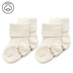 Kipkep Blijf baby sokjes newborn/ prematuur offwhite/wit