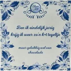 Voor Jou! Delftsblauw k*t tegeltje