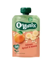 Organix Knijpfruit havermout, abrikoos, banaan 12M  bio