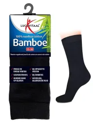 Lucovitaal Bamboe sok lang zwart maat 43-46