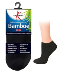 Lucovitaal Bamboe enkelsok zwart maat 35-38