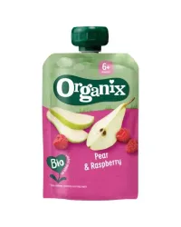 Organix Knijpfruit peer en framboos 6 maanden bio