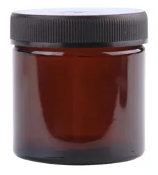Helios Holland Zalfpot/cremepot incl deksel amber bruin glas 60ml